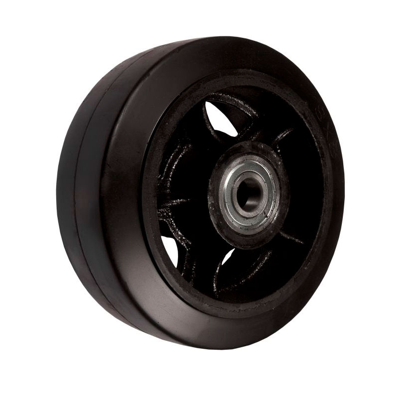 Купить Чугунное колесо без кронштейна с литой черной резиной D 250 в .