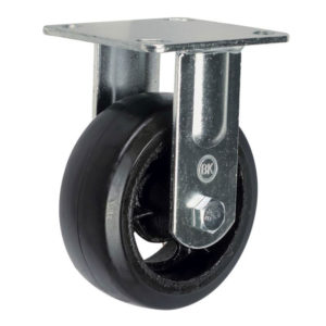 Неповоротное чугунное колесо с литой черной резиной FCd 250 - фото 1
