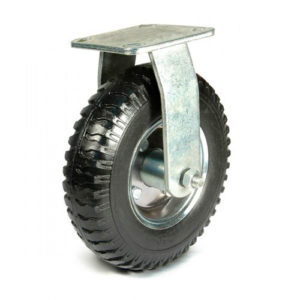 Неповоротное стальное колесо с черной резиной FC 85 - фото 1