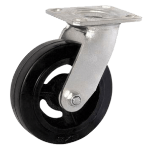 Поворотное чугунное колесо с литой черной резиной SCd 250 - фото 1