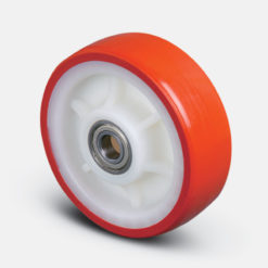 Колесо сверхмощное полиуретановое поворотное с тормозом 125 мм, диск-полиамид - ED01-ZBP-125-F